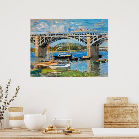 Poster Monet - Le Pont sur la Seine, (Cuisine)
