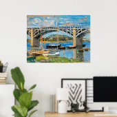 Poster Monet - Le Pont sur la Seine, (Bureau à domicile)