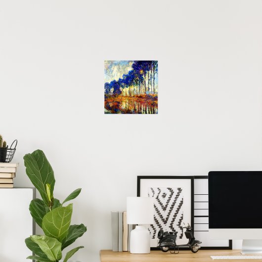 Poster Monet - Les peupliers en automne (Bureau à domicile)