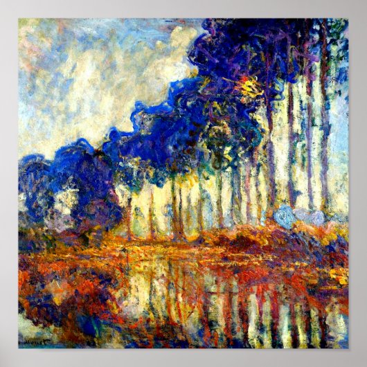 Poster Monet - Les peupliers en automne (Devant)