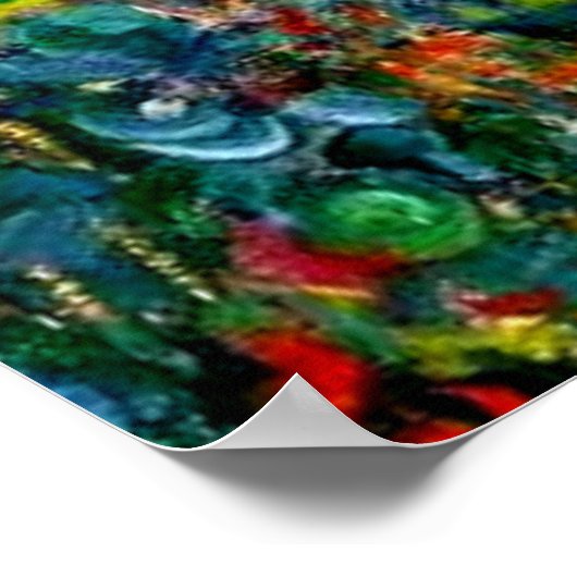 Poster Monet - Lits de fleurs à Vetheuil (Coin)