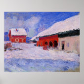 Poster Monet - Maisons rouges à Bjornegaard (Devant)