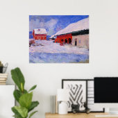 Poster Monet - Maisons rouges à Bjornegaard (Bureau à domicile)