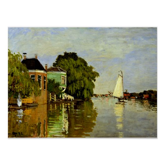 Poster Monet - Maisons sur l'Achterzaan (Devant)