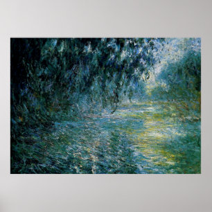 Poster Monet - Matin sur la Seine dans la pluie