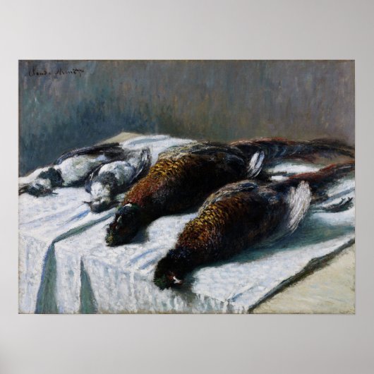 Poster Monet - Nature morte avec faisans et pluviers (Devant)