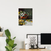 Poster Monet - Nature morte avec fleurs et fruits (Bureau à domicile)
