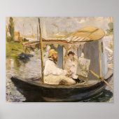Poster Monet Peinture dans son Studio Boat | Édouard Mane (Devant)