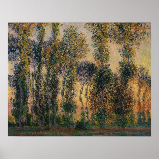 Poster Monet - Peupliers à Giverny 1888 (Devant)