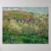 Poster Monet - Plum Trees à fleurs (Devant)