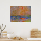 Poster Monet - pont Waterloo, soleil dans le brouillard (Cuisine)