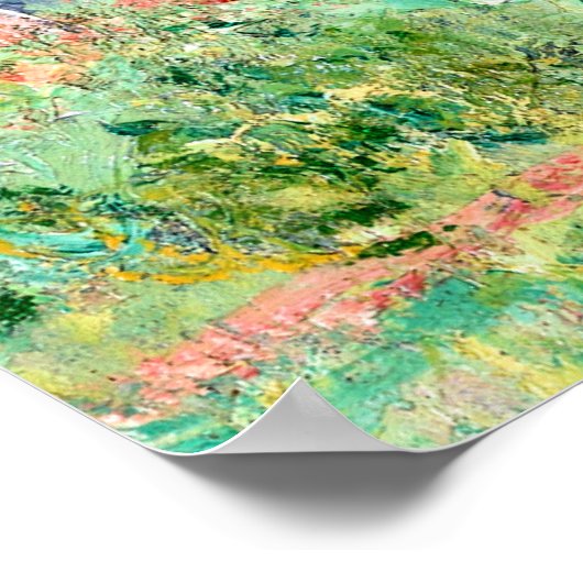 Poster Monet - Poplars, effet rose (Coin)