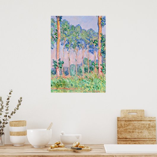 Poster Monet - Poplars, effet rose (Cuisine)