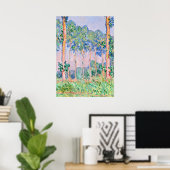 Poster Monet - Poplars, effet rose (Bureau à domicile)