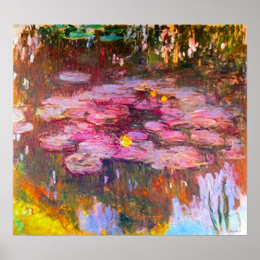 Poster Monet Purple Water Lilies (Devant)