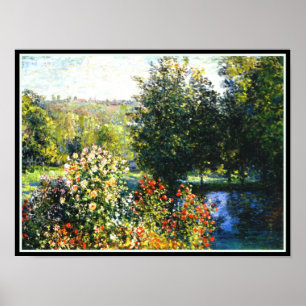 Poster Monet - Roses dans le Jardin de Montgeron, art