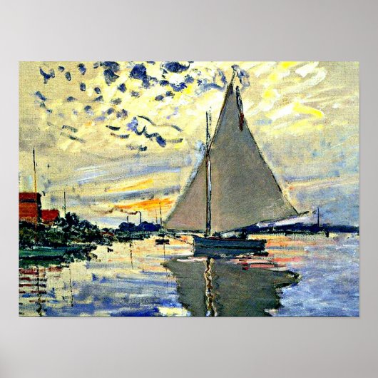 Poster Monet - Sailboat at le Petit Gennevilliers (Devant)