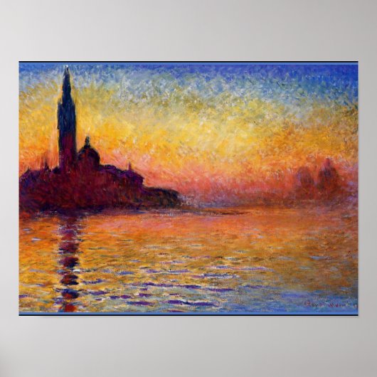 Poster Monet - San Giorgio Maggiore à Dusk, art (Devant)