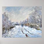 Poster Monet - Scène de neige à Argenteuil<br><div class="desc">Scène de neige à Argenteuil,  peinture de paysage d'art de Claude Monet</div>