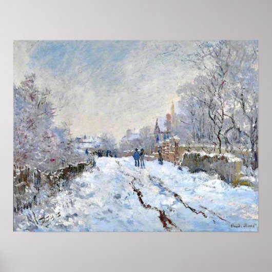 Poster Monet - Scène de neige à Argenteuil (Devant)