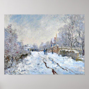 Poster Monet - Scène de neige à Argenteuil