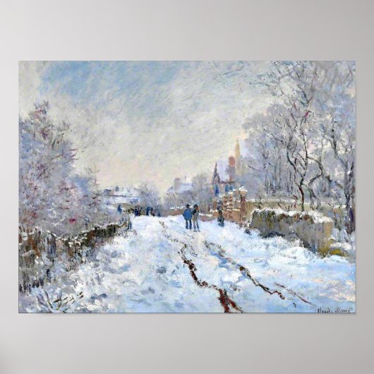Poster Monet - Scène de neige à Argenteuil (Devant)