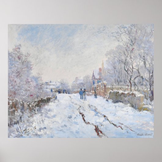 Poster Monet Scène de neige à Argenteuil (Devant)