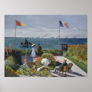 Poster Monet Seaside Garden Blooms Classic Seascape