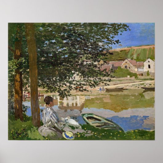Poster Monet sur la rive Peinture paysagère (Devant)