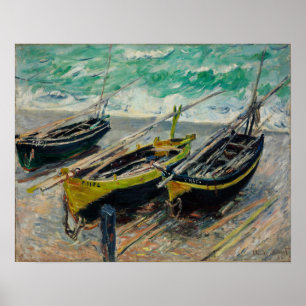 Poster Monet - Trois bateaux de pêche
