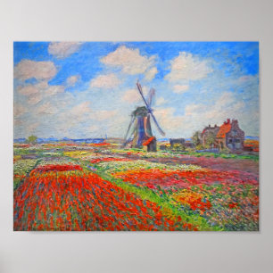 Poster Monet Tulip Fields Wmill