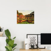 Poster Monet - Une cour de ferme en Normandie, (Bureau à domicile)