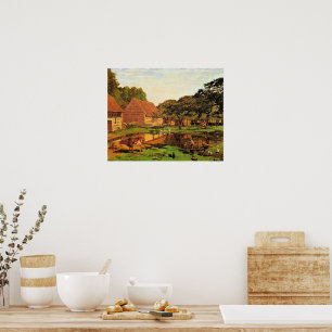 Poster Monet - Une cour de ferme en Normandie,