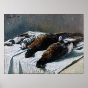 Poster Monet - Vie morte avec les faisans et les amoureux