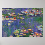 Poster Monet Water Lilies Chef-d'oeuvre Peinture<br><div class="desc">Monet Water Lilies - Ce tableau Monet classique a été peint par Claude Monet en 1916. Il fait partie de sa célèbre collection de nénuphars où il peint dans son jardin à Giverney,  France. Un tableau de chef-d'oeuvre.</div>