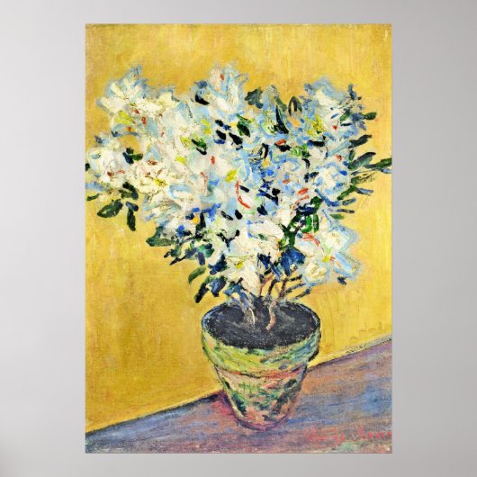 Poster Monet - White Azaleas in a Pot,  (Devant)