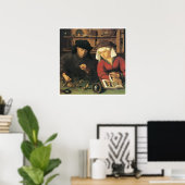 Poster Money Changer et sa femme, 1514 Quentin Metsys (Bureau à domicile)