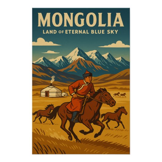 Poster Mongolie - Terre du ciel bleu éternel (Devant)