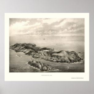 Poster Monhegan, JE carte panoramique - 1896