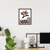 Poster Monkey 3 Jumpin sur Bed Wall Art Poster/Imprimer (Bureau à domicile)