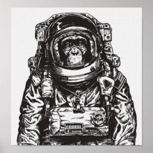 Poster Monkey Astronaut