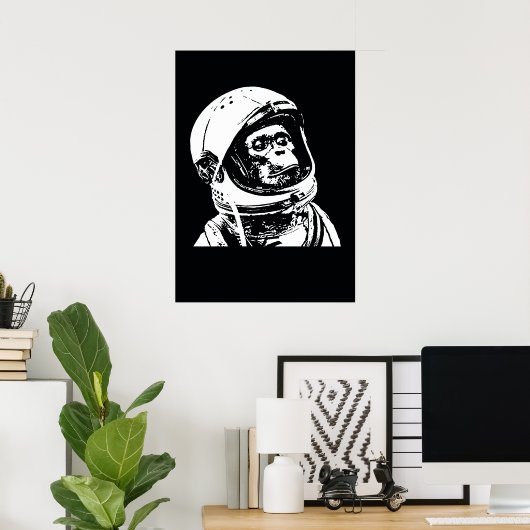 Poster Monkey astronaute (Bureau à domicile)