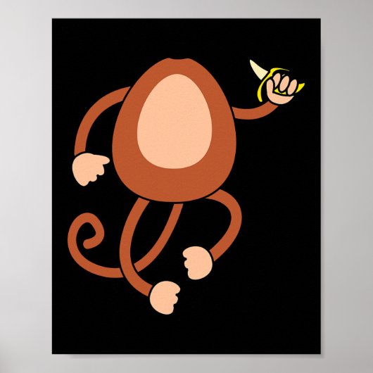 Poster Monkey Holding Banana Costume Amusant facile Hallo (Devant)