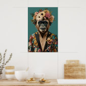 Poster Monkey In Suit Poster, Monkey Portrait, Monkey Oil (Cuisine)