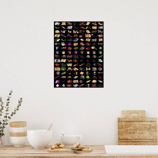 Poster Monkey Island 2 objets (Cuisine)