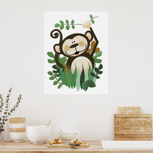 Poster Monkey Jungle Safari Mur Art Imprimer (Cuisine)