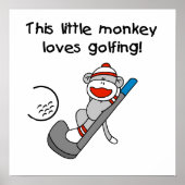 Poster Monkey Loves T-shirts et cadeaux de golf (Devant)
