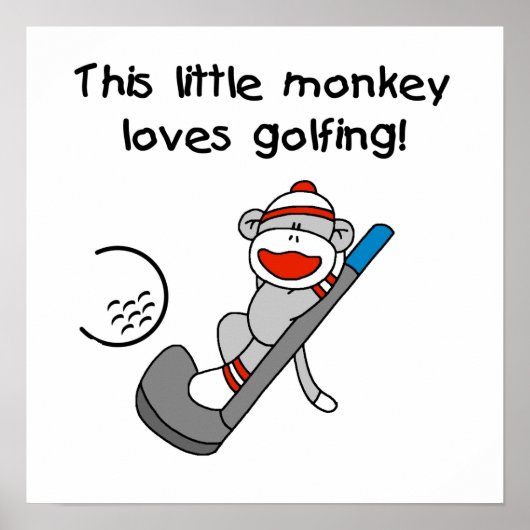 Poster Monkey Loves T-shirts et cadeaux de golf (Devant)