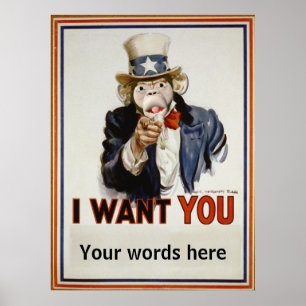 Poster Monkey Oncle Sam