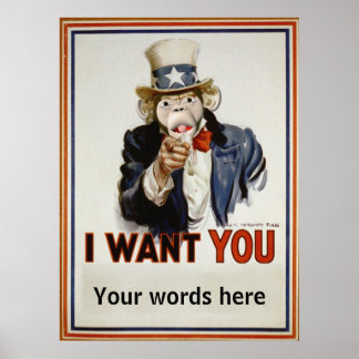 Poster Monkey Oncle Sam